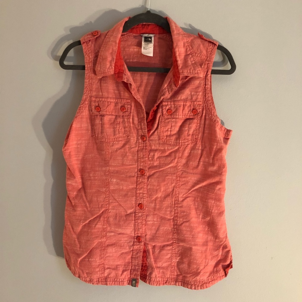 North Face Sleeveless Button Down